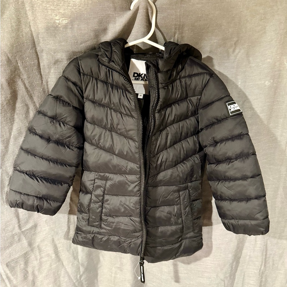 DKNY Kids Charcoal Puffer Coat